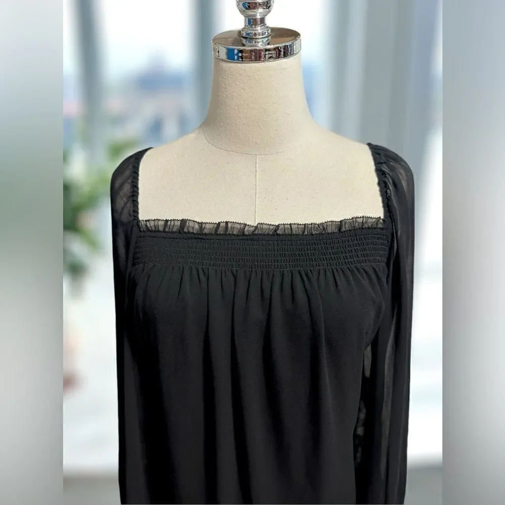 NWT Aritzia Wilfred Free Alana Babydoll Puff Long Sleeve Mini Dress Size L